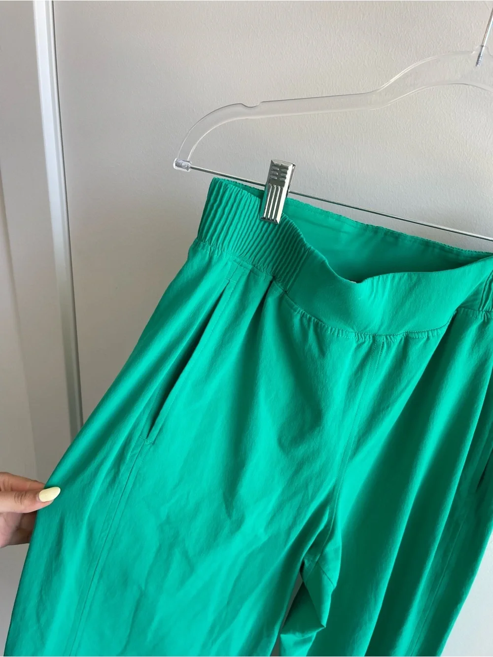 Lululemon Wide Leg Stretch Woven Green Pants High Rise